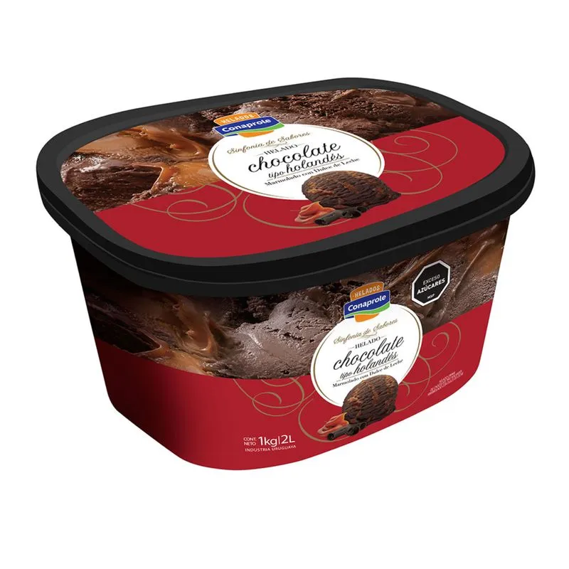 Helado Sinfonia 2lt Conaprole chocolate marmolado de dulce de leche