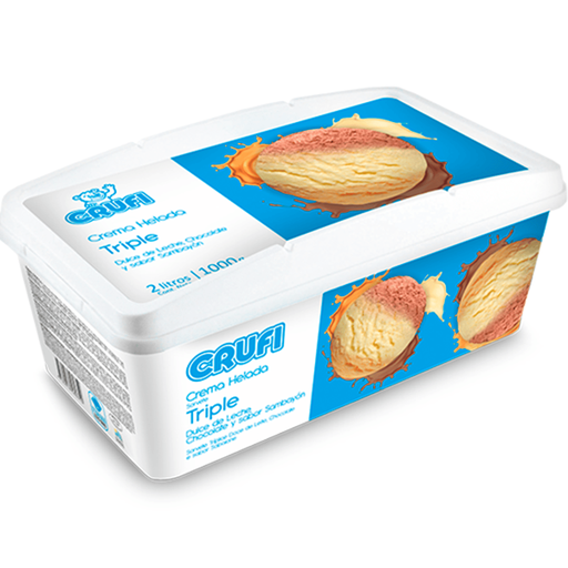 Barra Crufi 2lt triple  dulce de leche ,chocolate y sambayon